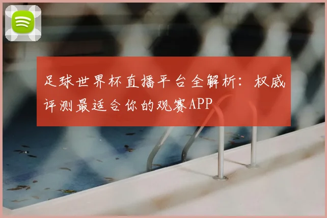 足球世界杯直播平台全解析：权威评测最适合你的观赛APP